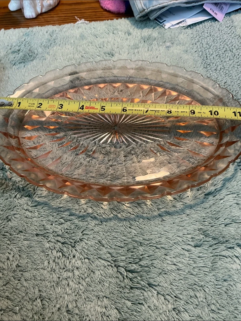 Jeannette Glass Company Windsor Pink Depression Serving Platter